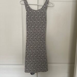 White and black geometric dress